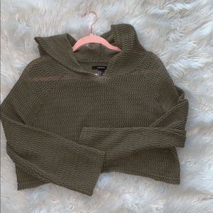 Army Green Knitted crop top